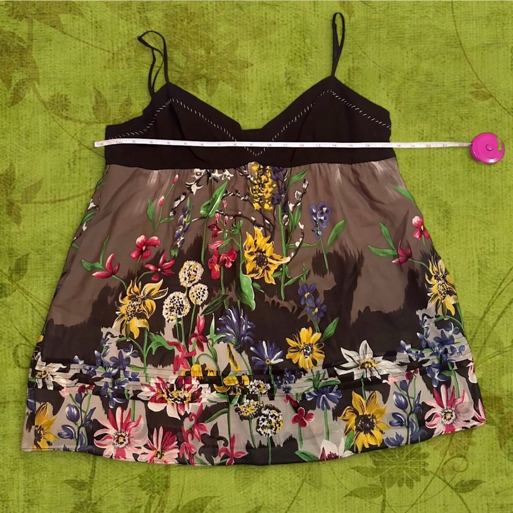 BCBGMaxAzria Brown Multicolor Floral Top